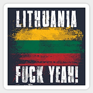 Lithuania Fuck Yeah! Wartorn Distressed Flag Sticker